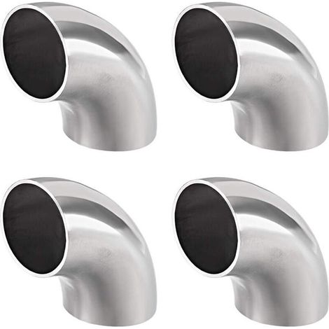 304 Stainless Steel Pipe Fitting Long Radius 90 Degree Butt-Weld Elbow OD 38mm, 1-1/2"-4pcs