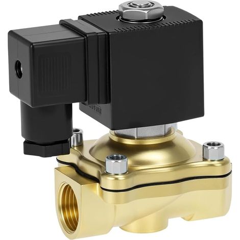 Électrovanne en laiton, 1/2" AC 220 V, électrovanne magnétique, valve de rechange, valve solénoïde en laiton pour eau, air, gaz (1/5)