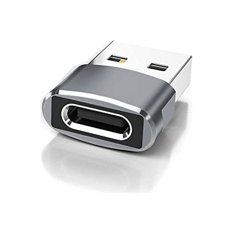 Gris 1 pièce Adaptateur USB mâle vers femelle en alliage TYPE-C femelle vers USB adaptateur A mâle vers C femelle compatible avec les appareils Apple (1/5)