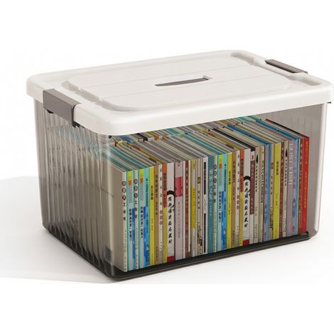 Coffre de rangement XXL transparent avec poignees – grand bac de (1/5)