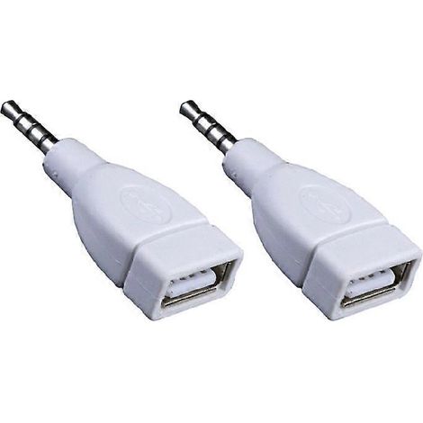Adaptateur portable AUX mâle 3,5 mm vers USB 2.0 femelle pour connecter divers appareils audio. (1/5)