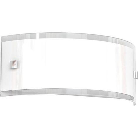 Applique moderno top light linear 1076 a30 e27 led vetro bianco bordo trasparente lucido