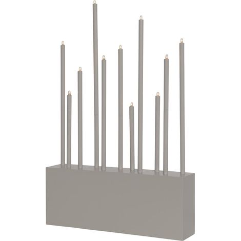 Kerzenleuchter Buzz 11-flammig E5 Holz+Metall H 43cm beige (1/4)