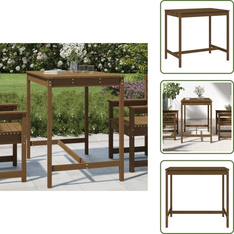 The Living Store Tavolo da Giardino Ambra 121x82,5x110 cm Legno Massello di Pino - Tavolo da patio