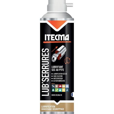Lubrifiant serrure sec PTFE LUB'SERRURES aérosol 150 ml net - ITW SPRAYTEC ITECMA