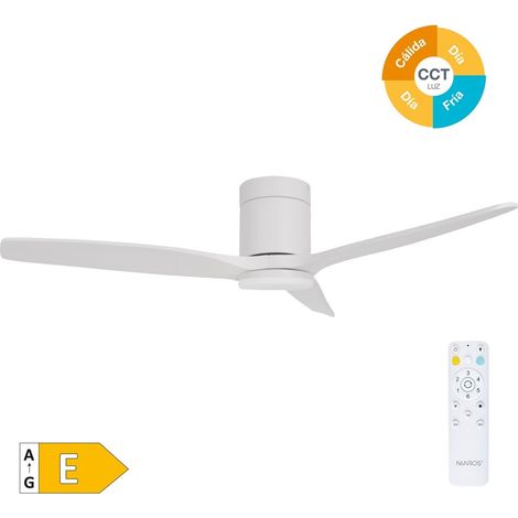 Ventilatore da soffitto intelligente "Kasama" con luce LED dimmerabile e telecomando (40W 3CCT 1534lm) bianco