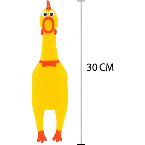 Poulet hurlant 30 cm – Jouet amusant pour enfants et animaux – Poulet en caoutchouc sonore – Cadeau original – Gadget anti-stress (1/5)