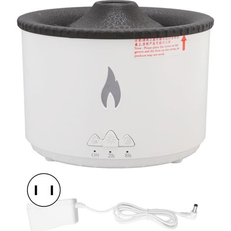 Diffuseur d'arôme flamme noire crack, humidificateur par atomisation en gelée de mer, anneau de fumée lumineux à flamme, 100-240V prise US