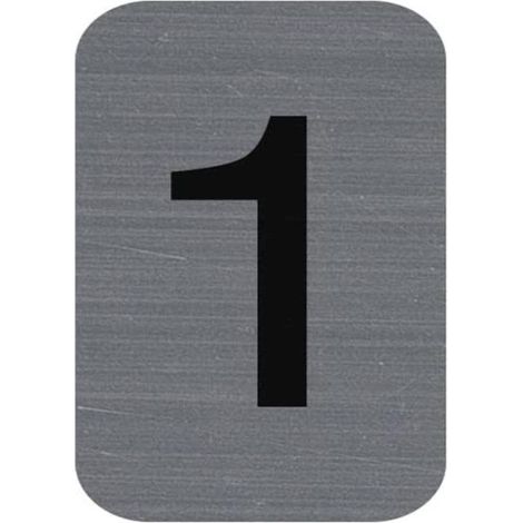 Plaque de signalisation - EXACOMPTA - Chiffres 1 - 25 x 44 mm - Gris - Finition Mat