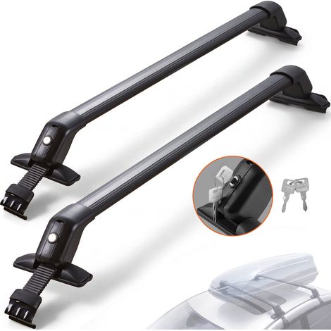 VEVOR Portapacchi da Tetto Trasversali 2 Pz di Barre Trasversali in Lega di Alluminio Distanza dalle Grondaie ai Finestrini 6 cm, Adatto per Distanza tra le Grondaie 105-109 cm (1/5)