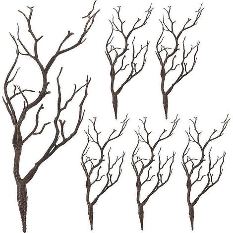 Lot de 6 branches d'arbre artificielles en forme de bois de cerf, petites branches décoratives. (1/4)