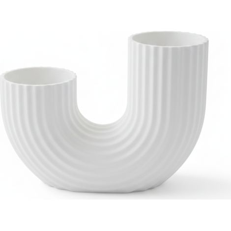 Vase blanc minimaliste moderne en forme de U à la forme élégante (1/3)