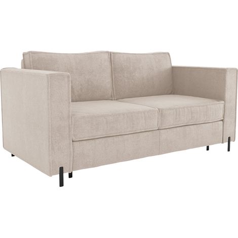 Divano letto 4 posti a ribalta Posto letto 160 cm Materasso 14 cm in Tessuto testurizzato Beige - ELORYA (1/4)