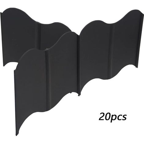 Clôture de jardin modulable 2,7 m, 15 cm de haut, kit 20 barrières faciles à assembler, résistante aux intempéries, installation rapide, idéale pour pelouse, allée, terrasse et aménagement paysager, n (1/5)