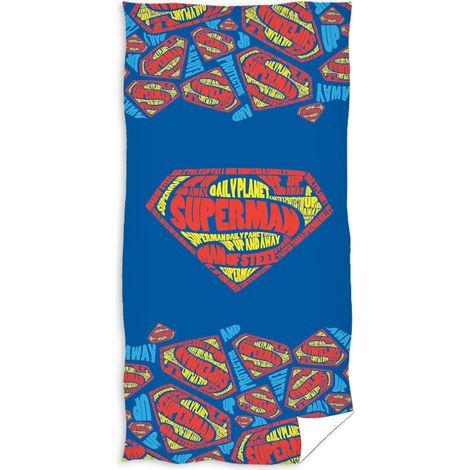 Asciugamano da bagno Superman per spiaggia, piscina e vacanze, 140 x 70 cm, in cotone. (1/2)