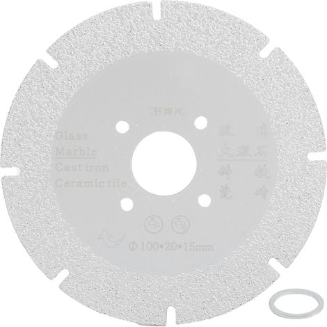 Disque diamant à braser pour marbre, meule de polissage et coupe, outillage argenté 100x20x15mm (1/5)