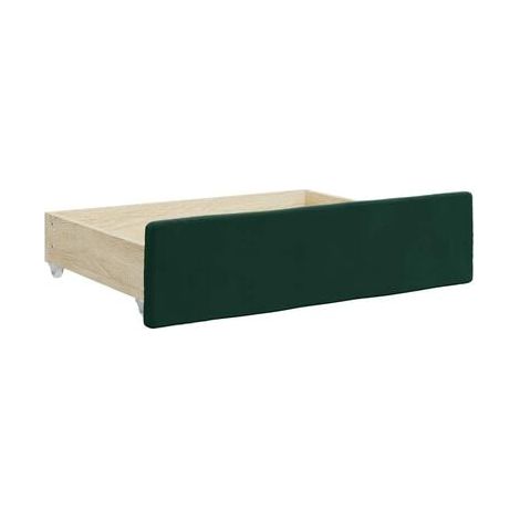 Banquette-lit à tiroirs, vert foncé, 90 × 200 cm, velours, velours doux et confortable, rangement pratique intégré, pour chambre, décor moderne, facile à assembler (1/5)