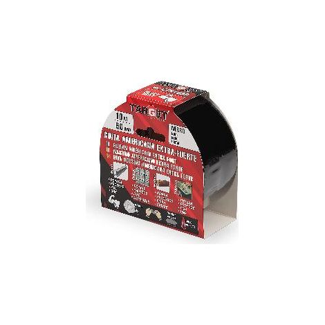 FPLUS cinta americana target 10x50 mm negra , TARGET CTN1050 - Cinta Americana - Industrial - ExtraFuerte - Reparadora - + Malla Reforzada - Espesor 410 Micras - 10 Metros x 50 Mil