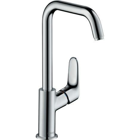 Mitigeur monobloc pour lavabo FOCUS 240 mm, ensemble de vidange à tige de traction 1 1/4 Z, chromé (1/8)