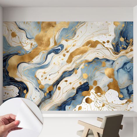 Papier peint autocollant adhésif avec imprimé motifs uniques apparence moderne Élégance abstraite 152x104 cm (1/5)