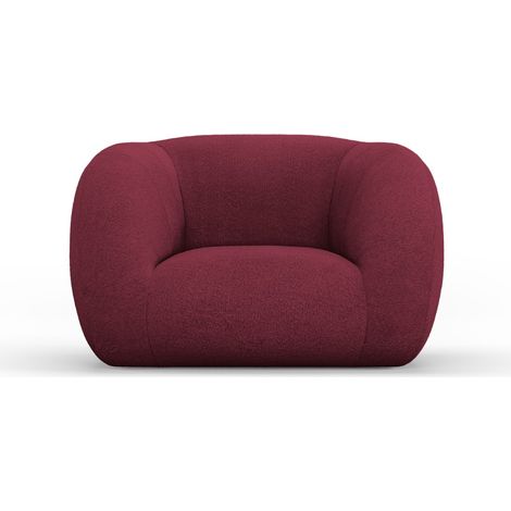 Fauteuil en bouclé bordeaux (1/5)