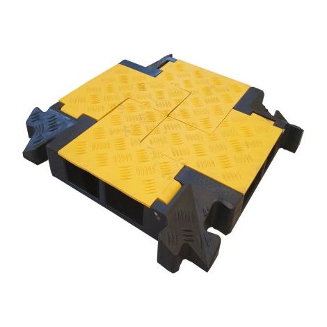 Protège câble RS PRO, Ø interne: 38 x 35mm, long. 250mm, Caoutchouc Noir/Jaune ( Prix pour 1 )