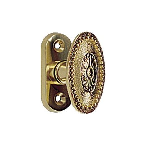 Bouton fenêtre style louis XVI perlé sur rosette – Laiton doré – Élégance classique pour fenêtres – Installation facile – Cadap (1/2)