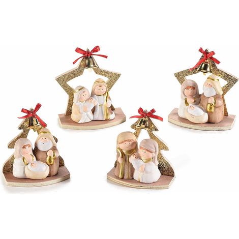 Statuine Natività in Terracotta da Appoggiare Presepi Decorativi per Natale Idea Regalo 4 Pezzi (1/2)