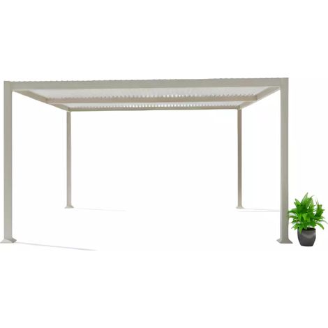 pergola bioclimatica giardini di maggio"solanum plus" in alluminio beige 3x4x2,4 mt
