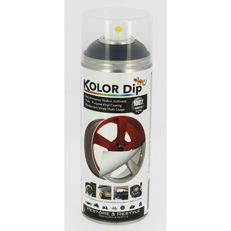 Bombe peinture finition noir metallique - Spray 400ml - KolorDip (1/2)