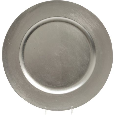 Kaemingk Kunststoffteller silber Ø 33 cm Weihnachtsdeko