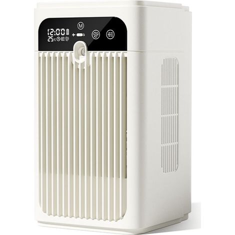 Condizionatore d'aria portatile e raffrescatore d'aria con umidificazione a nebulizzazione - Mini ventilatore ad aria fredda premium da 500 ml - Ventilatore da tavolo silenzioso da 18 dB con orolog... (1/5)