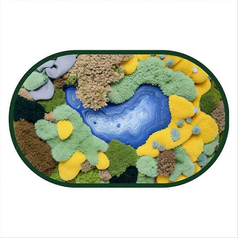 Tapis de porte en fibre imprimée, décoration de salle de bain 60 x 90 cm (1/5)