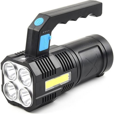 Ultra Powerful Rechargeable COB LED Flashlight, Waterproof Work Light with 4 Modes, Portable Emergency Flashlight (1/5)