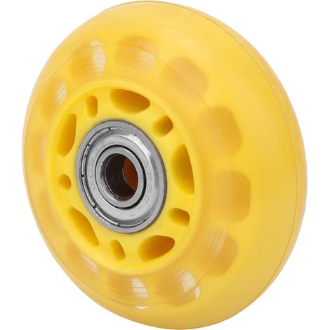Roulettes jaunes transparentes en PU avec roulements 608ZZ, accessoires pour chariots à bagages et patins, 64 x 24 x 8 mm (1/5)