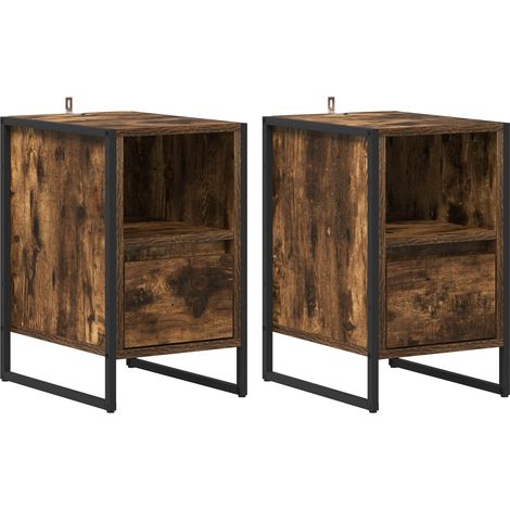 Maison Exclusive - Nachttisch 2 pcs Raucharbe 39,5 x 30 x 50 cm H