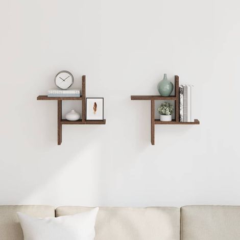 Maison Exclusive - Wandregale 2 Stk. Eichen-Optik 38x12x38 cm Hol