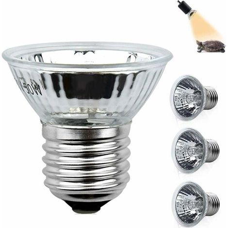 Lampe Chauffante Tortue 50W E27 Uva Uvb Ampoule À Spectre Complet Reptile Chauffage Ampoule Halogène Gradable Pour Lézard, Tortues D'Eau, Araignées, Grenouilles Ac 220-240V (4 Pièces) (1/5)