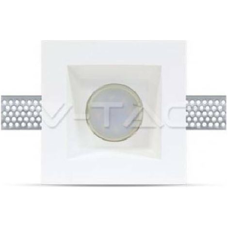 Portalámparas LED empotrable cuadrado V-TAC GU10 y GU5.3 (MR16) Cuerpo de yeso blanco