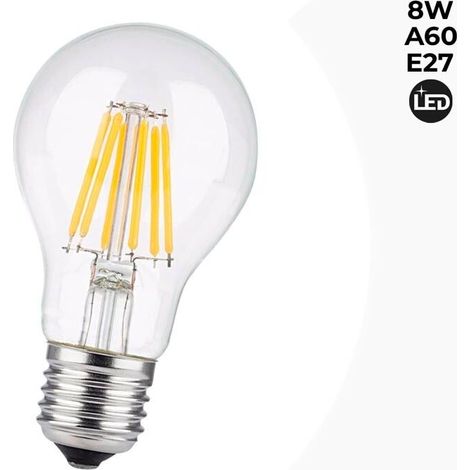 Ampoule LED E27 8W A60 Filament Clear - Blanc Chaud (1/5)