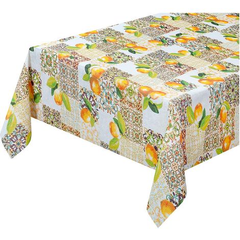 Tovaglia Cucina Antimacchia Tessuto Resinato Proteggi Copri Tavolo Moderno Fantasia A - 140x140 cm