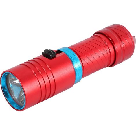 Lampe de plongée sous-marine 10 000 lm, étanche jusqu'à 100 mètres (niveau 2), lampe torche LED subaquatique avec variateur d'intensité progressif, idéale pour la plongée, le camping et la plongée. (1/4)
