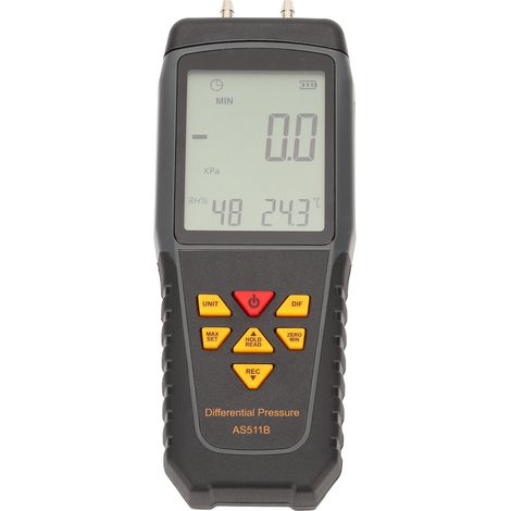 Manomètre différentiel portable numérique à affichage rétroéclairé LED (1/5)