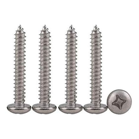 Drenky M4 Self Tapping Domed Head Screws M4 X 25 Placo Screw 304 Stainless Steel Deck Wood Cross Head Full Thread Fixings (1/4)