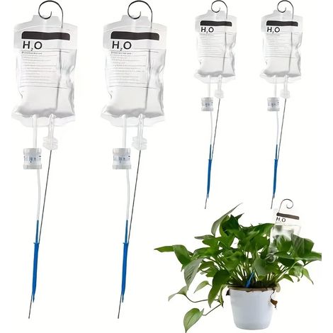 (Lot de 2 sachets de 350 ml) 2 sachets d'arrosage automatique pour plantes et fleurs, avec contrôle du débit. Idéal pour l'entretien et la maintenance des plantes. (1/5)