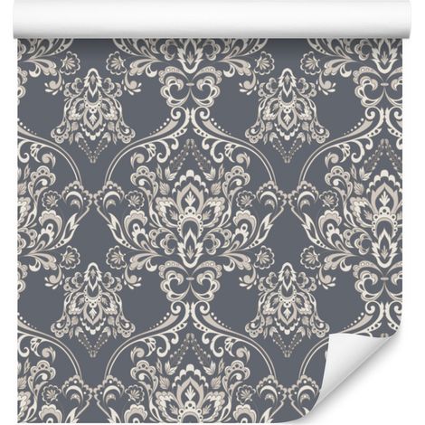 Papel pintado clásico con motivos florales para salón y dormitorio, 50x1000 cm. (1/5)