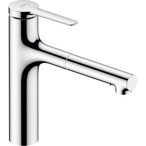 HANSGROHE Zesis M33 160 Mezclador monomando de cocina con ducha extraíble de 2 chorros cromo 74801000 (1/2)
