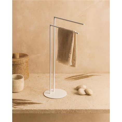 Exagonshop Piantana portasciugamani bianco opaco Style