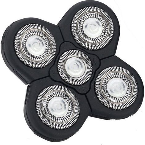 Tete Rasoir - 5 Lames Flottantes - Etanche - Pour Rasoir Electrique - Remplacement Noir - 1 Unite (1/5)
