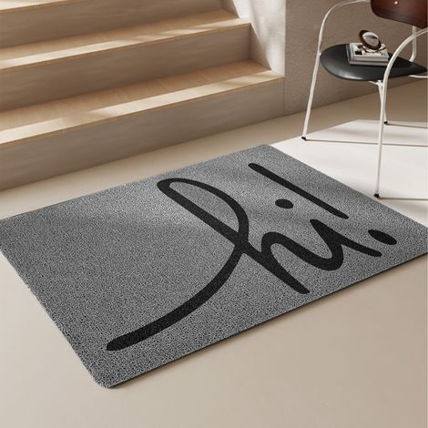 New style entrance mat, bathroom rug, PVC loop floor mat, non-slip doormat for toilet and entryway - Light gray HI - 4060CM loop